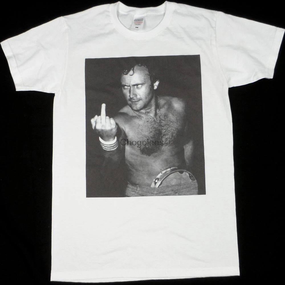 Белая футболка с Филом Коллинз размеры в наличии S 3XL | Мужская одежда