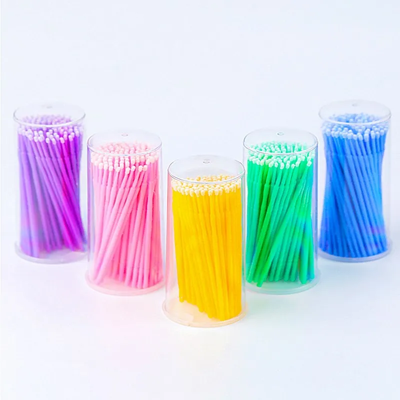 

100Pcs Individual Lash Applicators Disposable Box Cotton Swab Pregnancy Cleaning Sticks Eyelash Brushes For Makeup Mascara Tool
