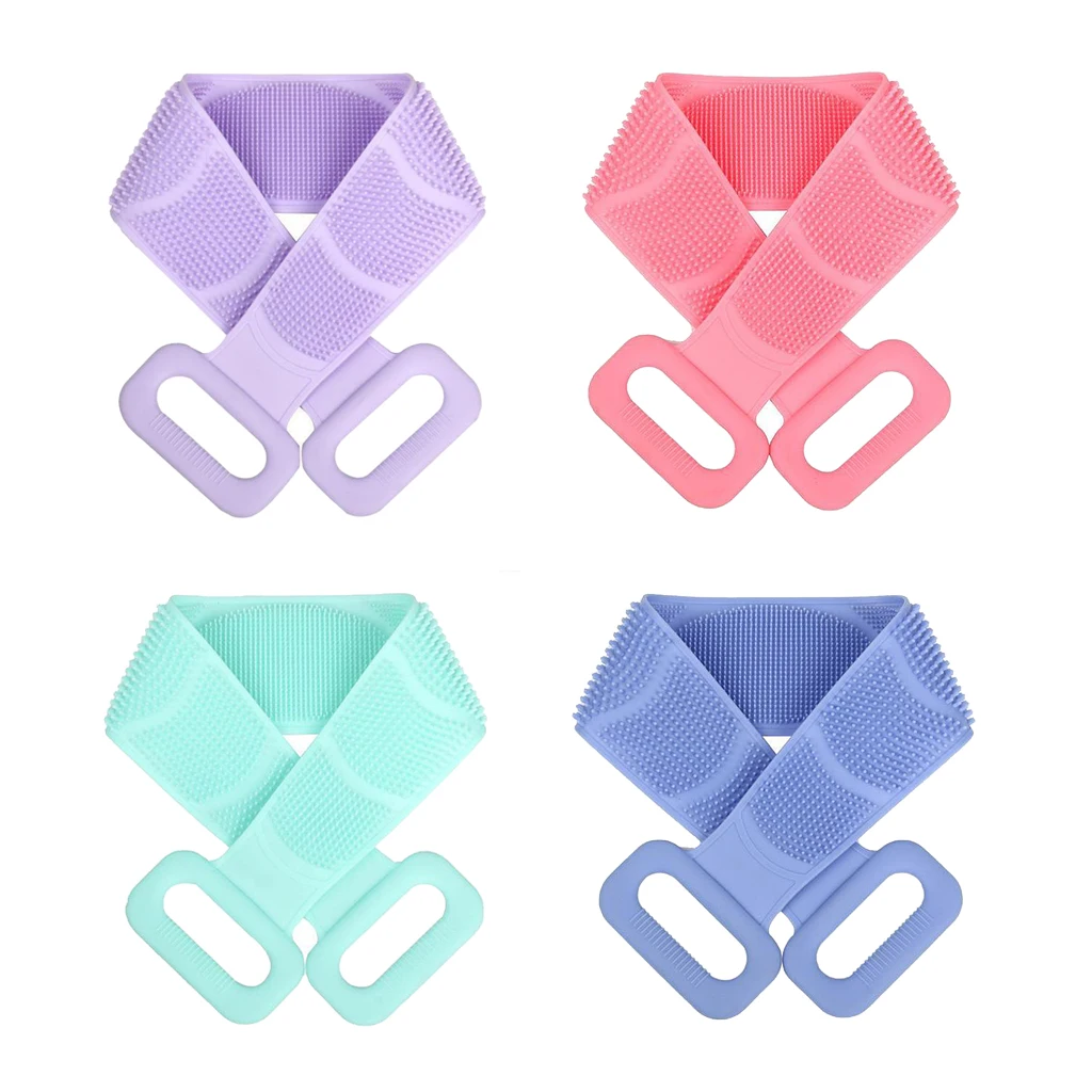 

Body Cleaning Double Sided Back Scrubber Bath Shower Silicone Spa Brush Tool