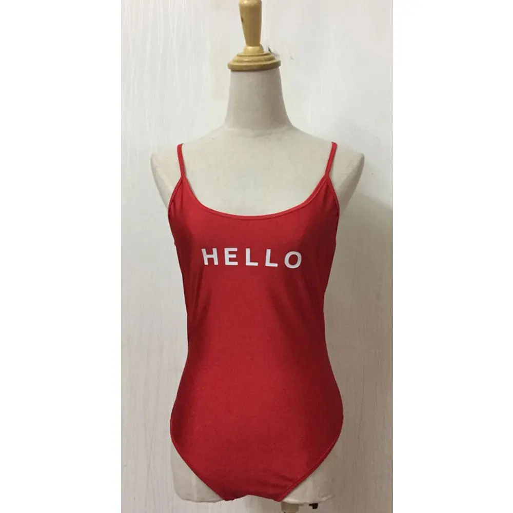 1 шт. женский купальник с открытой спиной круглым вырезом Цельный бикини тонкие