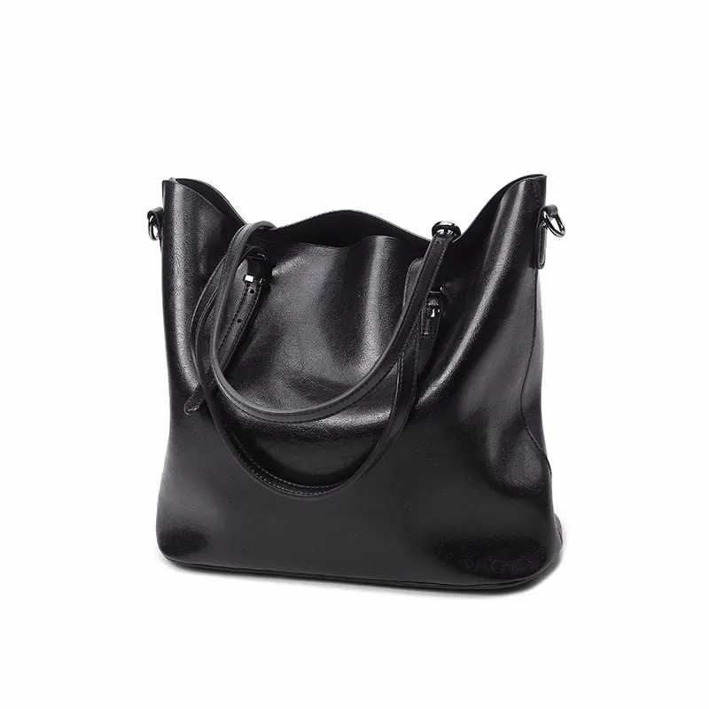 Новая женская сумка простая на плечо Высококачественная кожаная сумка-тоут