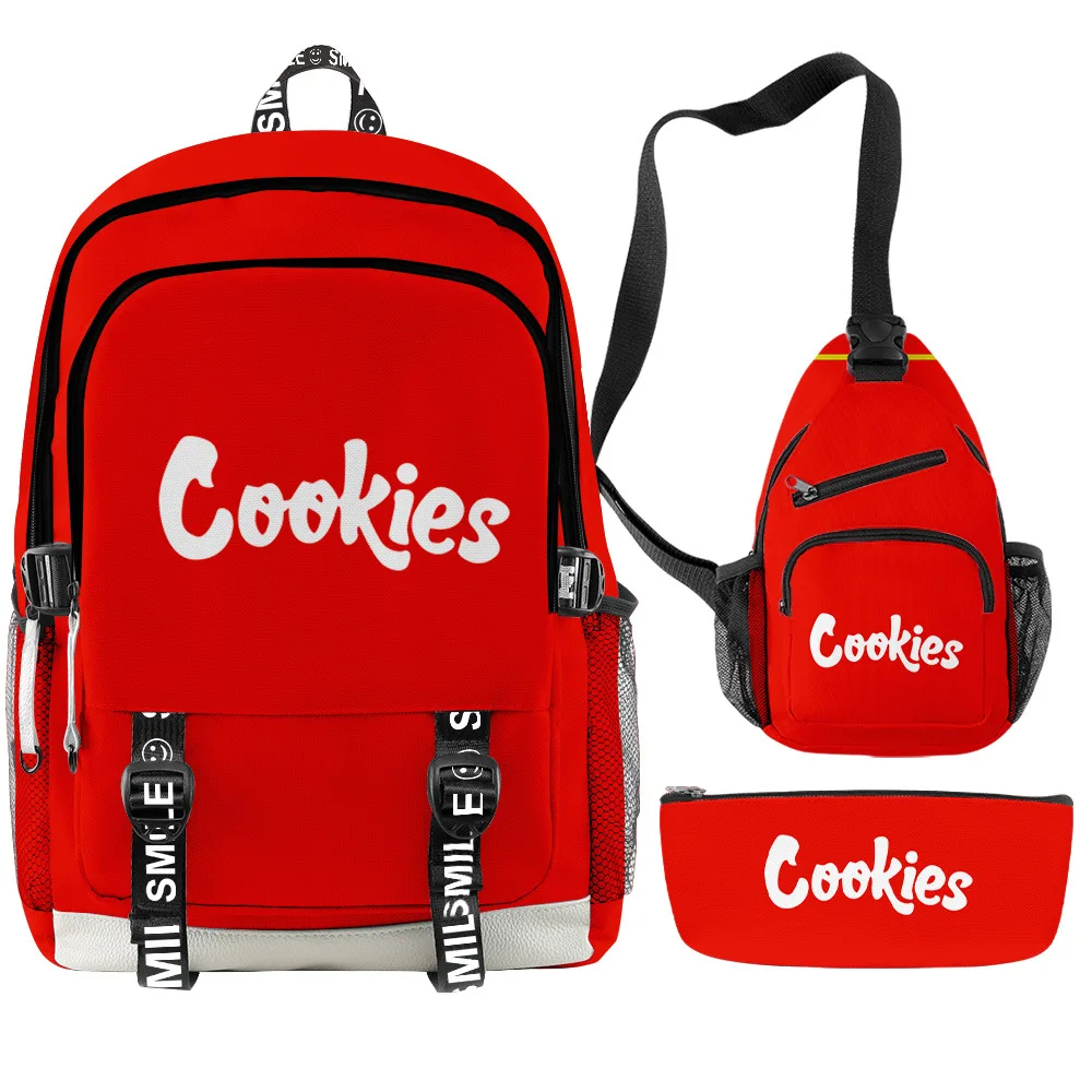 

Fashion Design 3D COOKIES Backpack Set 3Pcs Polyester Zipper wear-resistant Mini Bag Luxury Designer Handbag For girls/boys