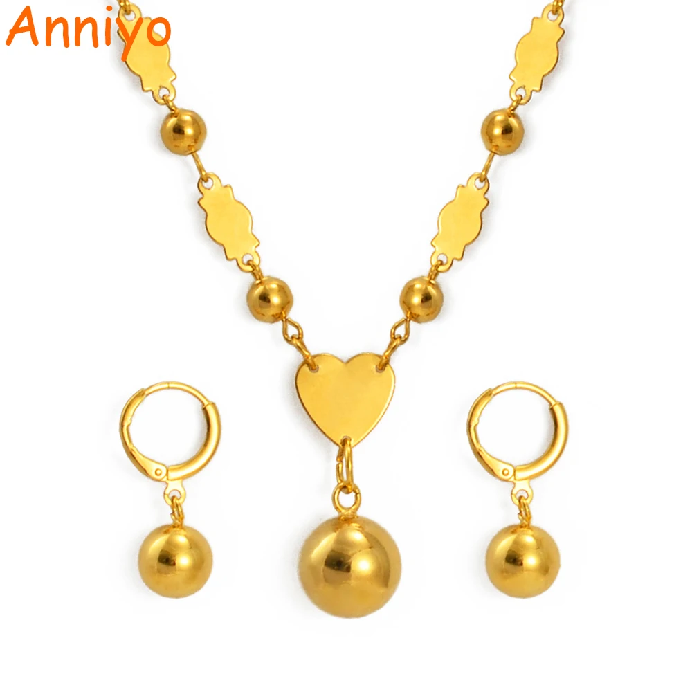 Комплект украшений Anniyo из Микронезии бусины шарик подвеска ожерелье серьги
