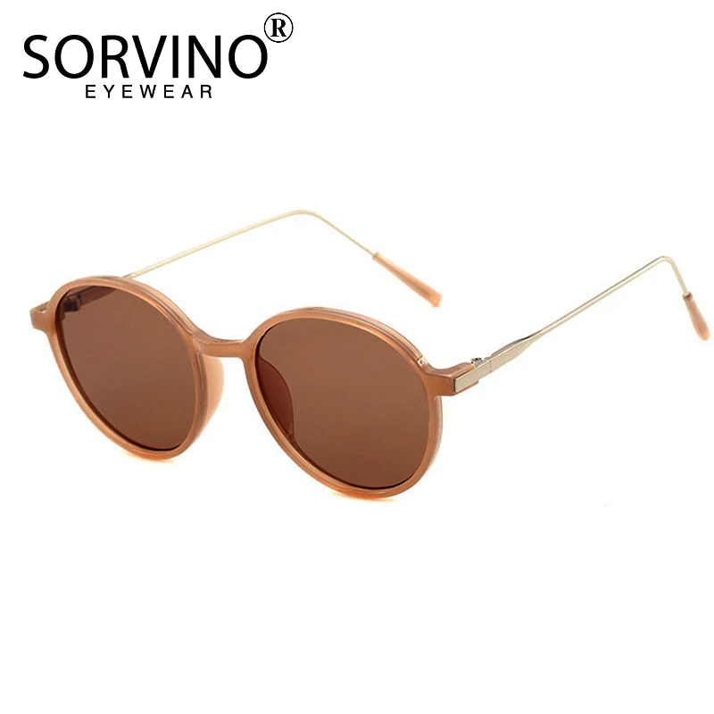 Мужские и женские Овальные Солнцезащитные очки SORVINO ретро дизайн лето 2020 высокое