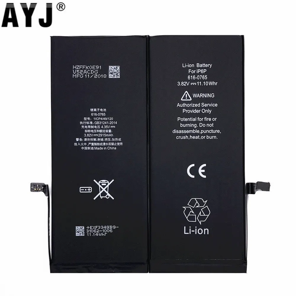 AYJ Новая батарея для iPhone 6 6s 7 8 Plus 6Plus 6s plus 7plus Замена полная емкость Ремонт Инструменты лента для аккумуляторов