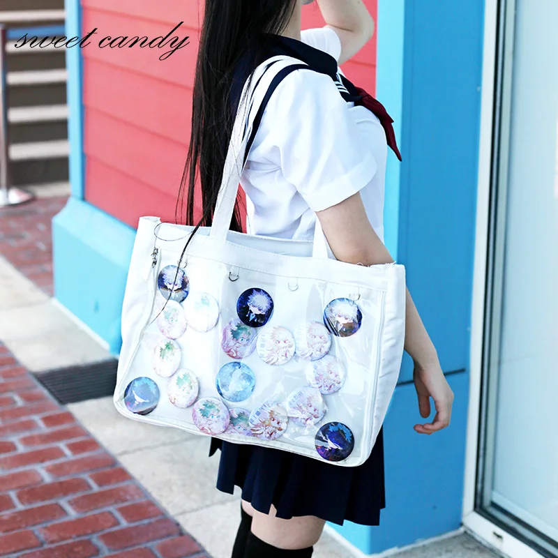 Японские студенческие сумки прозрачная сумка через плечо Canvans односторонняя для