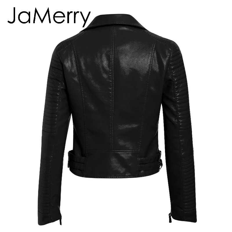JaMerry женские стеганые куртки из искусственной кожи Осень-зима мотоциклетная