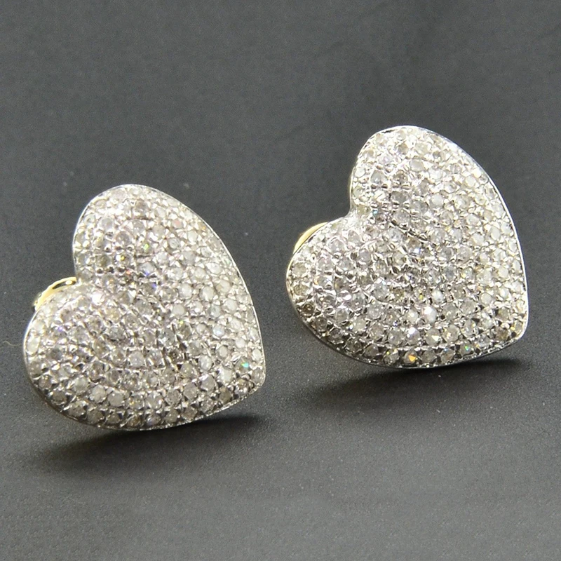 Женские серьги-гвоздики в форме сердца с кубическим цирконием AAA свадебные