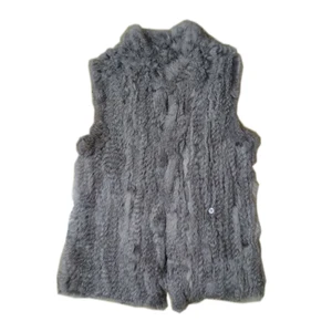 Жилет женский вязаный из натурального кроличьего меха, 2020
