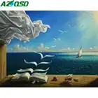 AZQSD DIY картина по номерам холст Наборы пейзаж Декор для домашнего декора Раскраска по номерам море абстрактный Декор для дома подарок