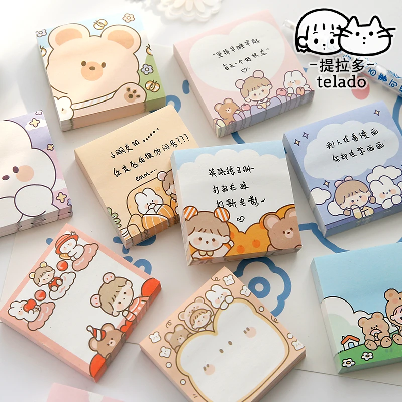 

100Sheets Cream Rabbit Daily Life Writing Paper Sticky Memo Pad Message Notes Decorative Notepad PaperStationery Office Supplies