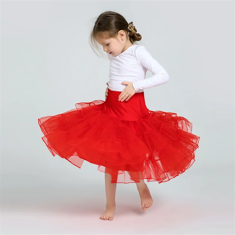 Hot sale children small 3 layer tulle skirt soft girl tutu skirt fluffy crystal yarn cute princess party pleated skirt petticoat