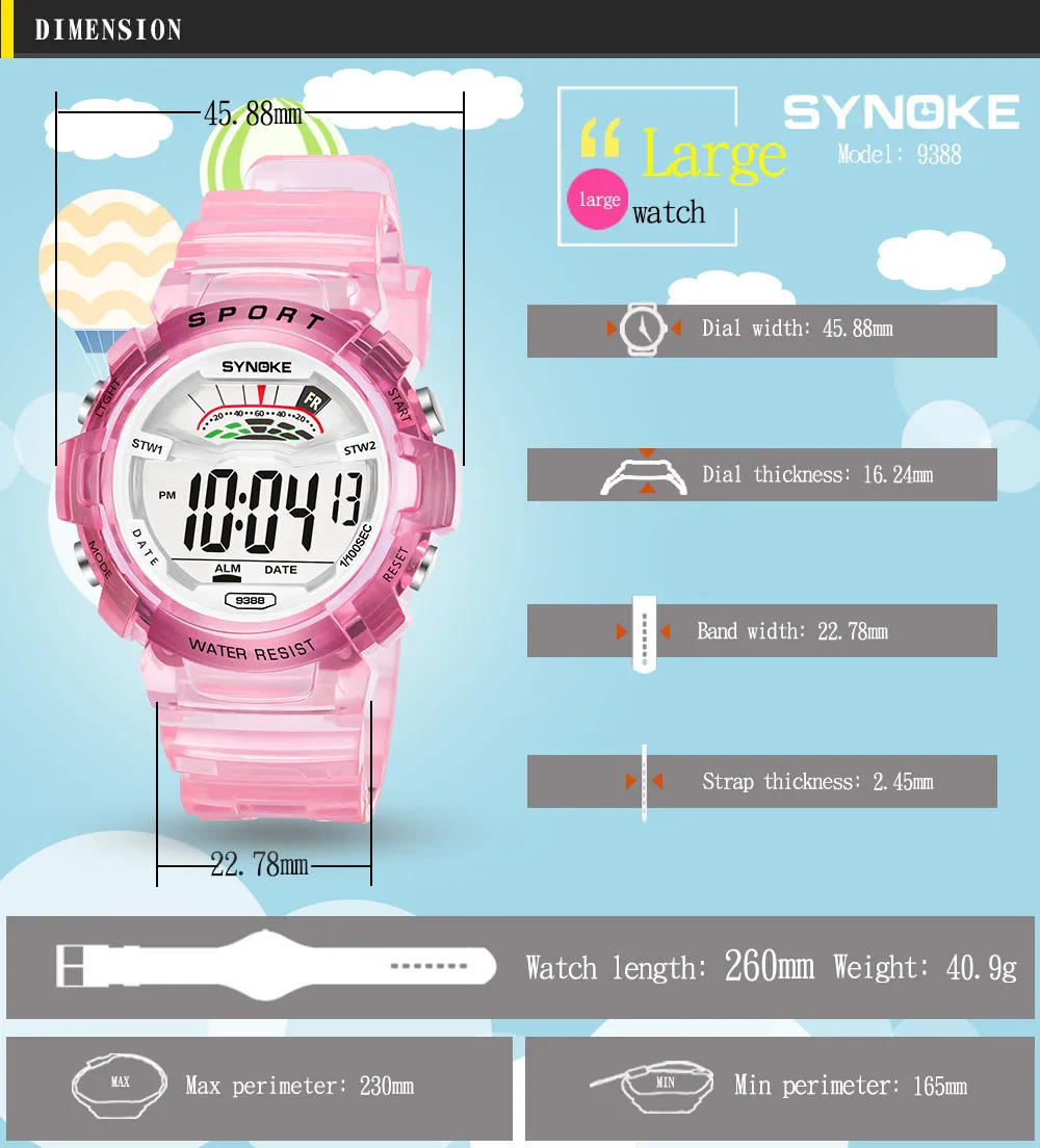 

Children Boys Student Waterproof Sports Watch LED Digital Date Wrist watch Reloj Hombre Relgio Masculino Relgio