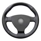 Черная искусственная кожа, сделай сам, сшитая вручную чехол рулевого колеса автомобиля для Volkswagen VW EOS MK5 2005 2006 2008 2009 2010