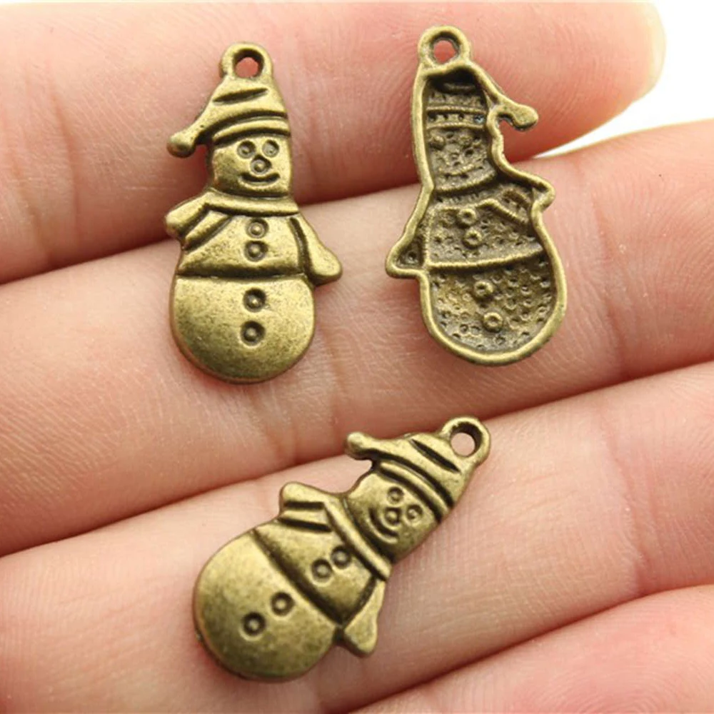 

40pcs 25x12mm Pendant Christmas Snowman Snowman Charm Pendants For Jewelry Making Antique Silver Color Snowman Pendants