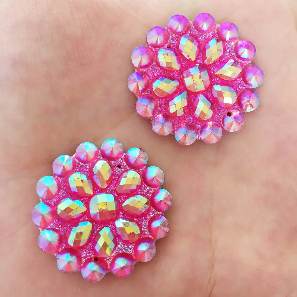 Два кольца в одном 12 шт./набор 30 мм AB Смола блестящие туфли на плоской подошве с