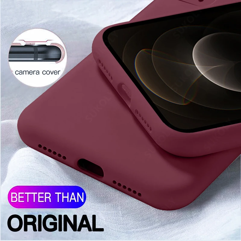 Чехол из жидкого силикона для iPhone 13 12 11 Pro X XR XS Max роскошный Ударопрочный Мягкий