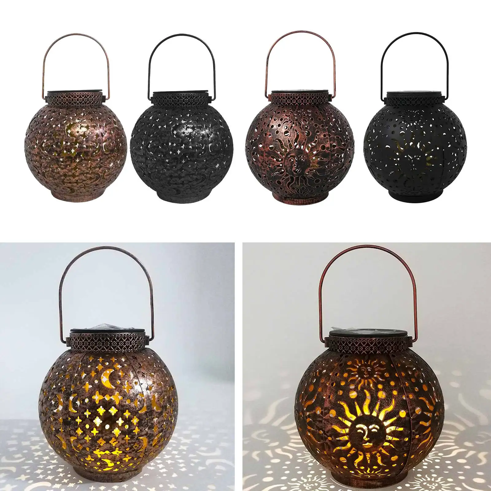 

Garden ing LED Solar Powered Lantern Hollow Projection Light