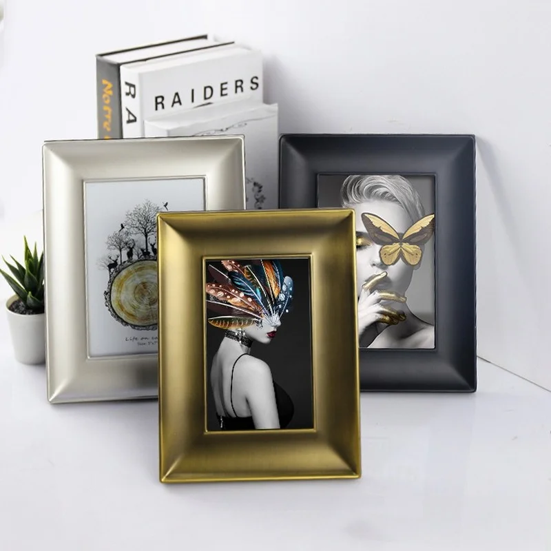 

6/7/8 Inch Metal Photo Frame Study Room Desktop Decoration Rectangle Wedding Couple Photo Frame Living Room Countertop Decor New