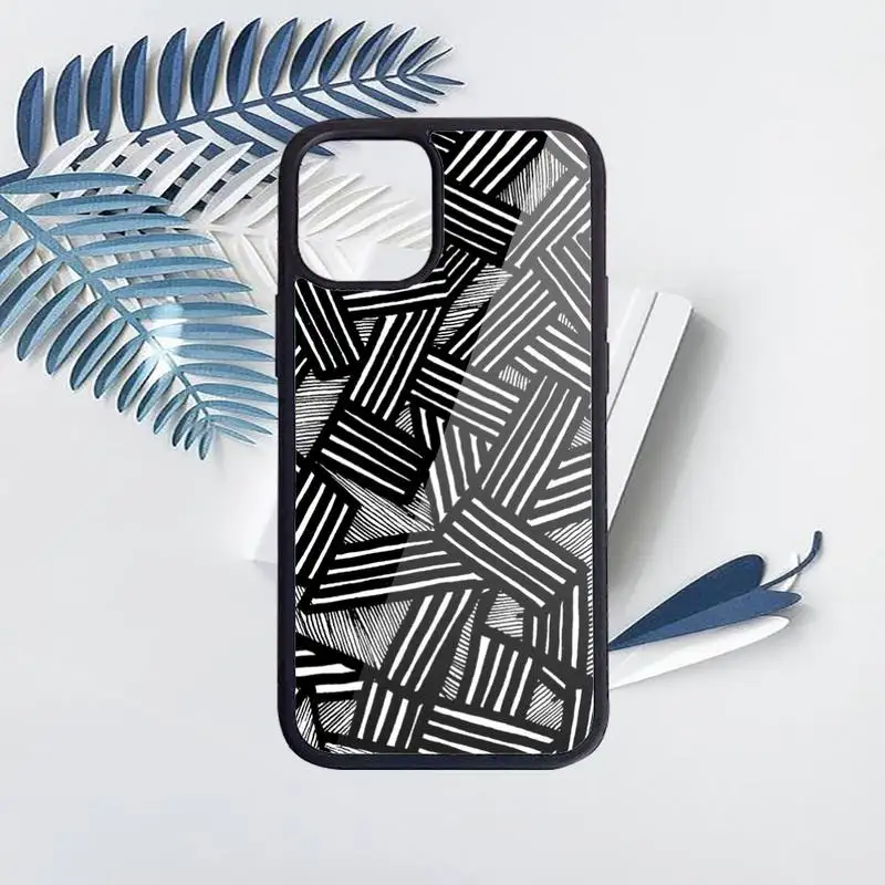 

Beautiful Stripe Checkered art Phone Case PC for iPhone 11 12 pro XS MAX 8 7 6 6S Plus X 5S SE 2020 XR