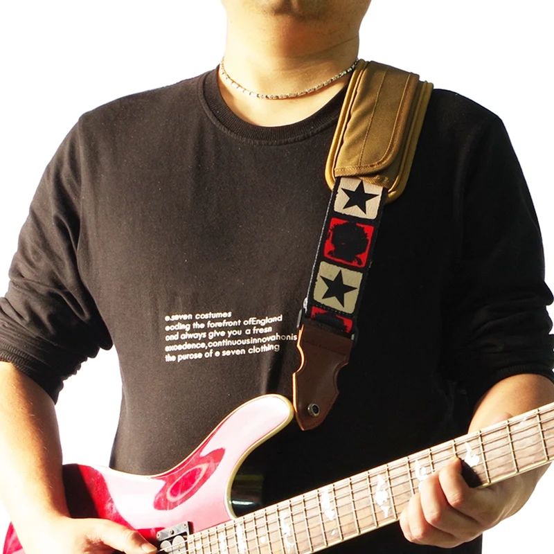 

Bass Anti Slip Guitar Strap Shockproof Shoulder Pad Sponge Travel for Acoustic Removable Camera Bags