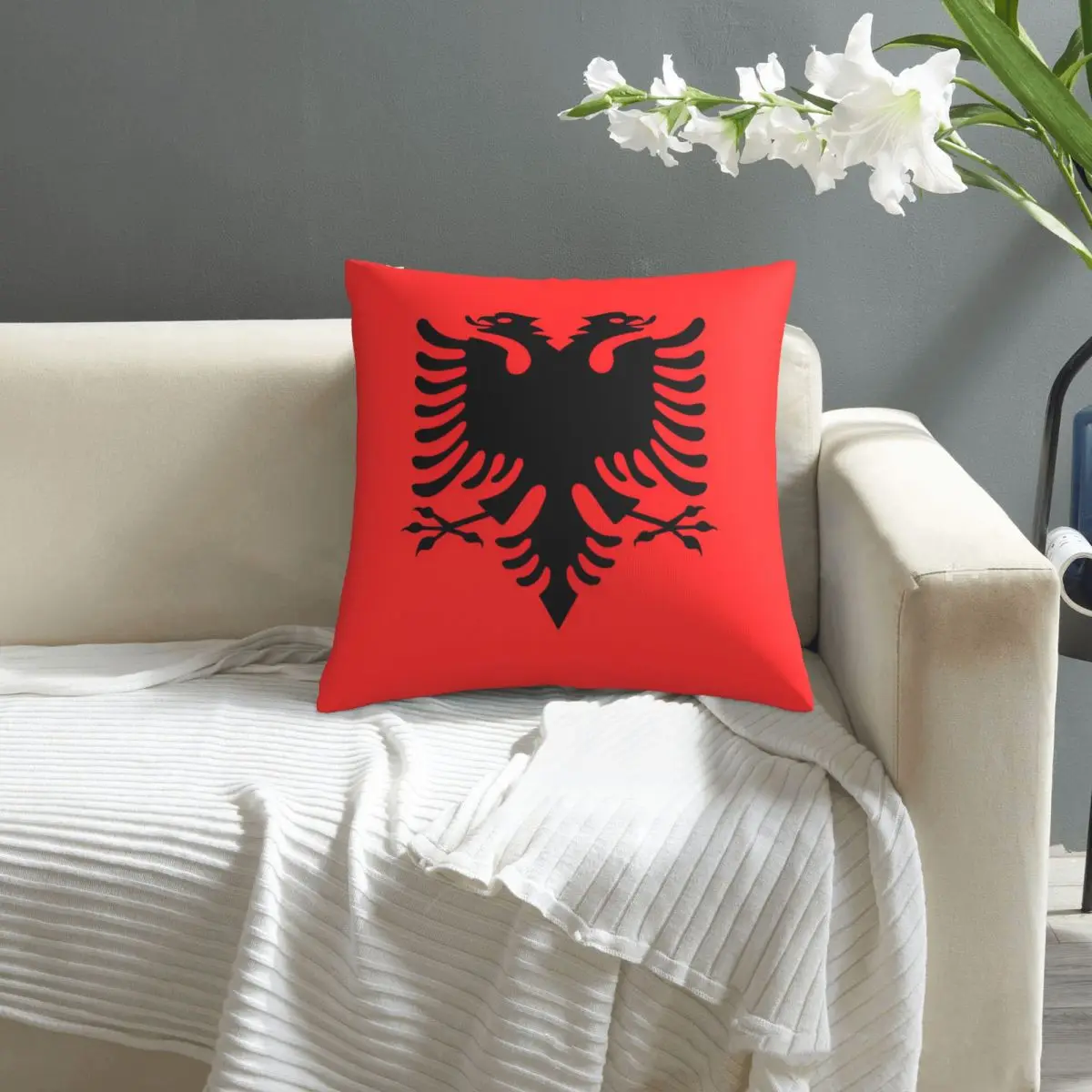 

Albanian Flag pillowcase printed cushion cover sofa waist pillow pillow cover