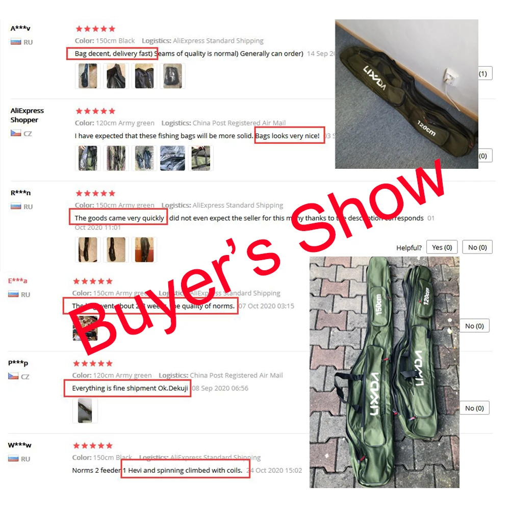 

Lixada 3 Layers Fishing Pole Bag Portable Folding Rod Carry Case Fishing Reel Tackle Shoulder Storage Bag Case 90cm/120cm/150cm