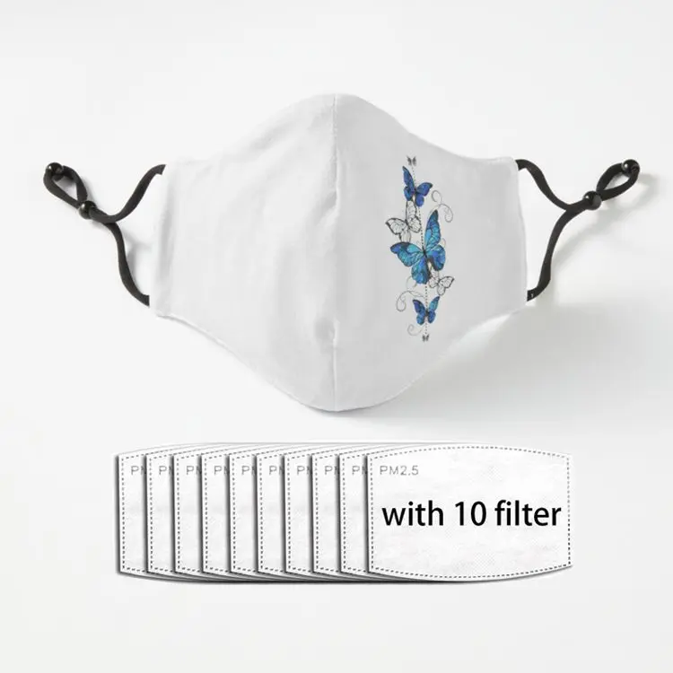 

Маска морфио-белая с бабочками для улицы, езды на велосипеде, рыбалки, мотоцикле, модная Парижская Роскошная популярная брендовая уличная о...