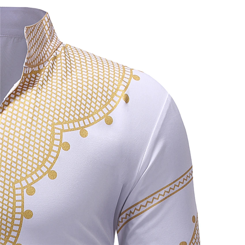 

2021 New Men African Dresses For Male Plus Size Rich Bazin Fashion Dashiki V-neck Long Tops Man's Print Shirt Africa Clothing