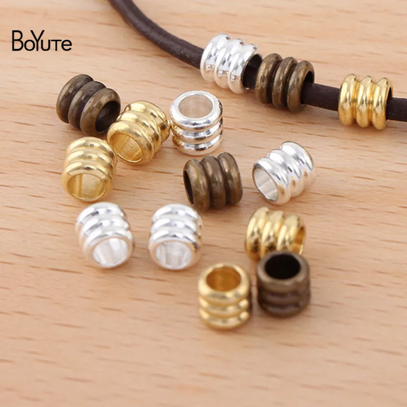 BoYuTe (100 шт./лот) 5*5 мм 4 бусины с отверстиями Прямая продажа фабрики DIY Металлические