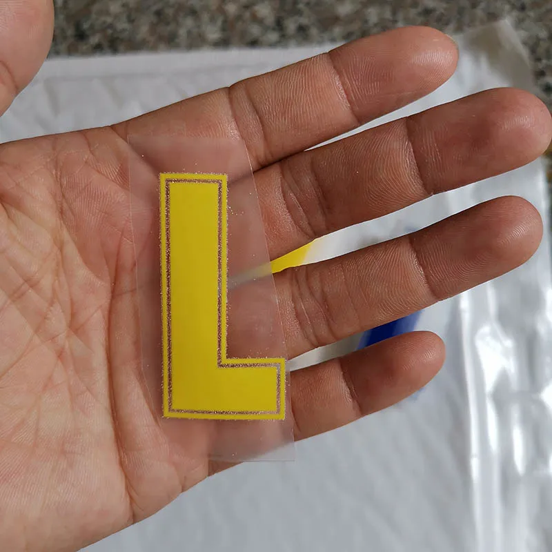5cm-L 5 см желтый цвет буквы A-Z термонаклейки название Спортивная тканевая наклейка Горячая теплопередача DIY термоклейкие для одежды сумка обувь - Цвет: 5cm-L