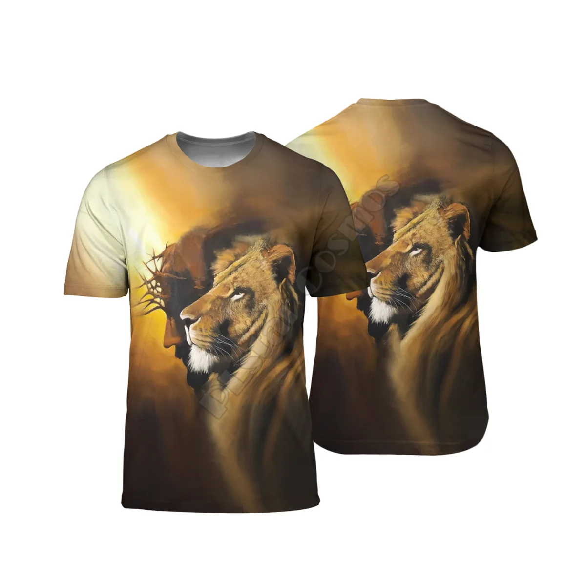 

PLstar Cosmos Jesus Lion 3D Printed t-shirt Harajuku Streetwear T shirts Hip hop Men For Women Short Sleeve 04