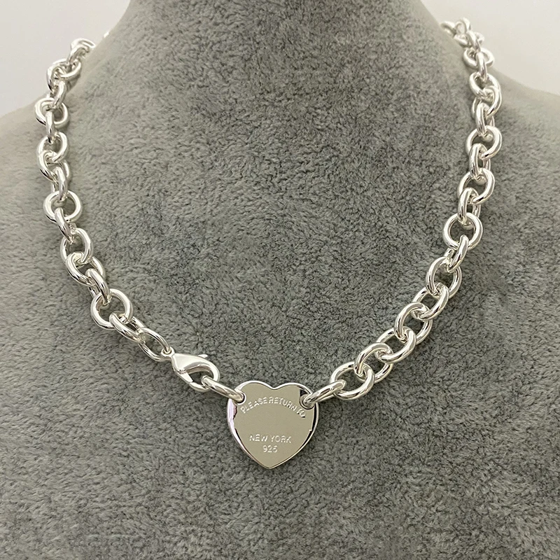 

Высококачественный очаровательный браслет серебряное модное ожерелье Популярные эмалированные женские ювелирные изделия в форме сердца