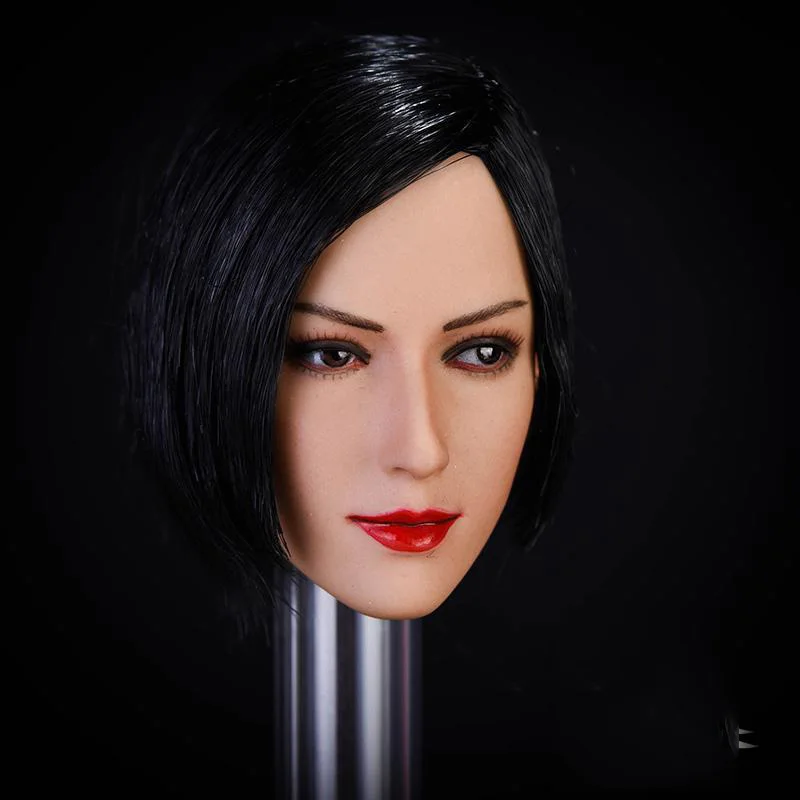 

Масштаб 1/6, азиатская Красивая женская голова, фигурка Ada Wong, резная модель, косоглазия/образ прямой для тела 12 дюймов, фигурка загара