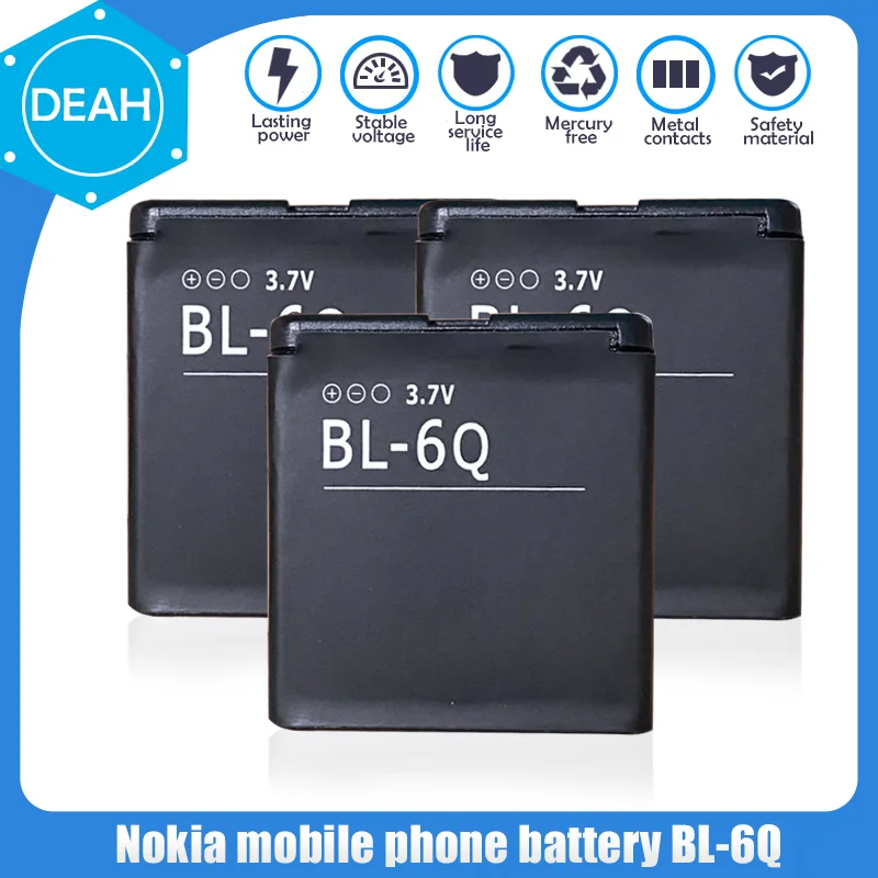 BL-6Q BL6Q BL 6Q 3 7 V 970mAh литий-полимерная батарея для Nokia 6700 Classic 7900 6700C 8500 6100s телефона