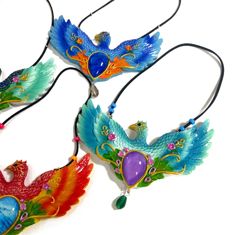 Подвеска из смолы с цветным павлином Фениксом Цветная птица украшение для стен