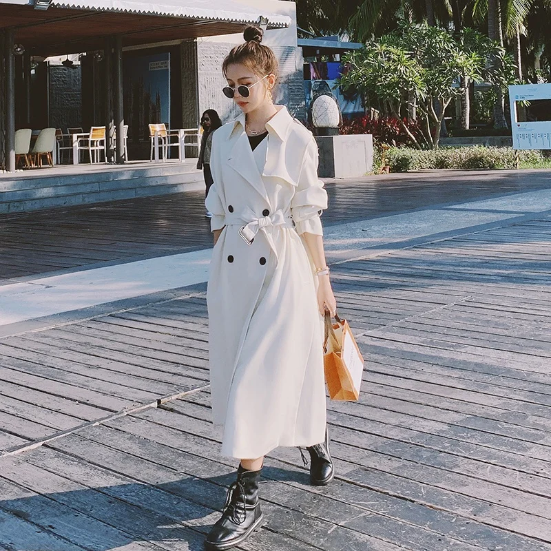 

Brand New Fashion Elegant Women Trench Coat with Belt Lady Duster Coat Windbreaker Female Outerwear Spring Autumn Clothes
