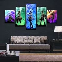 genshin impact posters hd game poster anime girl 5 piece poster sticker home decor study bedroom bar cafe wall painting ganyu