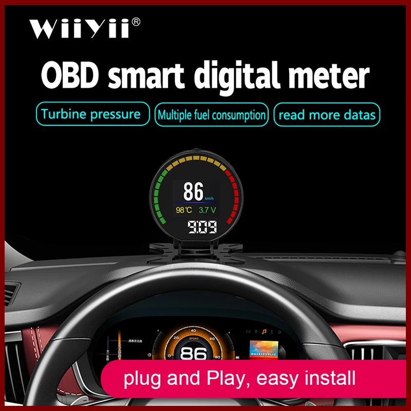 Автомобильные аксессуары GEYIREN P15 цифровой дисплей скорости OBD турбометр