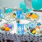 Платье с милой собачкой по производству бумажных тарелок салфетки с собаками Кубок Флаг для счастливых День рождения для домашних животных с лапами, украшения для вечеринок