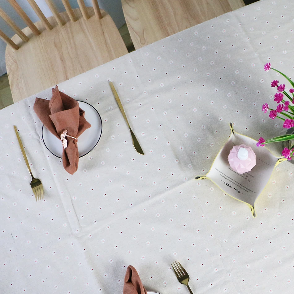 Прочная плотная скатерть с цветочным узором из полиэстера для кухни ужина