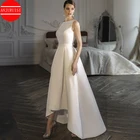 Женское атласное свадебное платье, простое ТРАПЕЦИЕВИДНОЕ платье цвета слоновой кости, платье для свадьбы или свадьбы, 2022