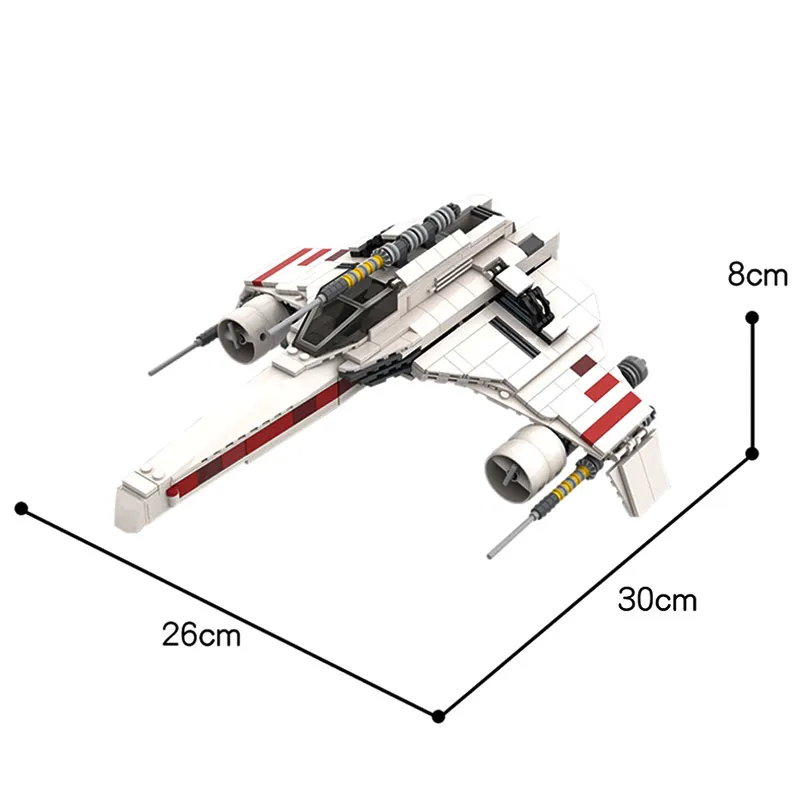 

Star Series Plan Wars E-Wing Space Fighter Model Building Blocks Movie Collection Bricks Kids DIY AirPlane Toys for Xmas Gift