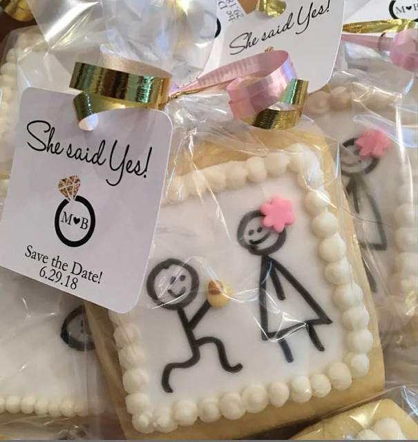 Индивидуальная печать она сказала Да помолвка свадебный душ бирка с кольцом