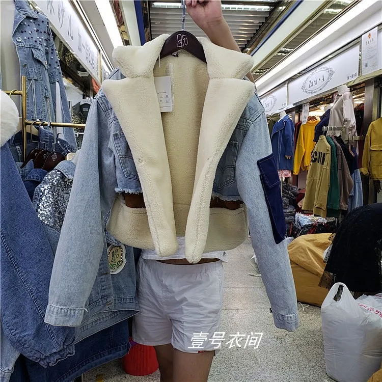 2019 осенне зимняя парка новая джинсовая стеганая шуба женская короткая куртка