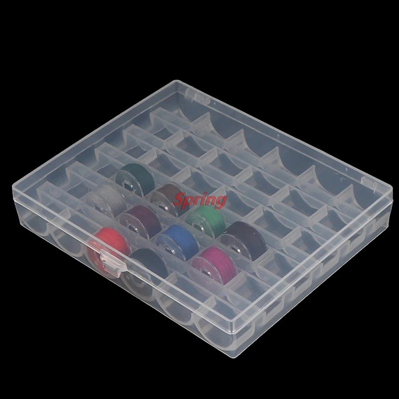 

Hot 36 Spools Sewing Machine Bobbins Empty Bobbins Spools Sewing Machine Plastic Storage Box For Home Sewing Accessories Tool