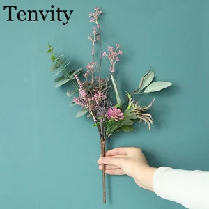 Искусственные цветы со стеблей, искусственная листва, эвкалипт, стиль INS, свадебное украшение, искусственное растение, букет для домашнего декора