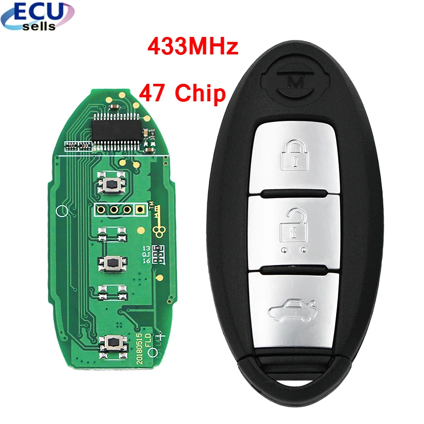 Система управления без ключа 3 кнопки 433 МГц с 47 чипами для Nissan Teana 2013-2015 |