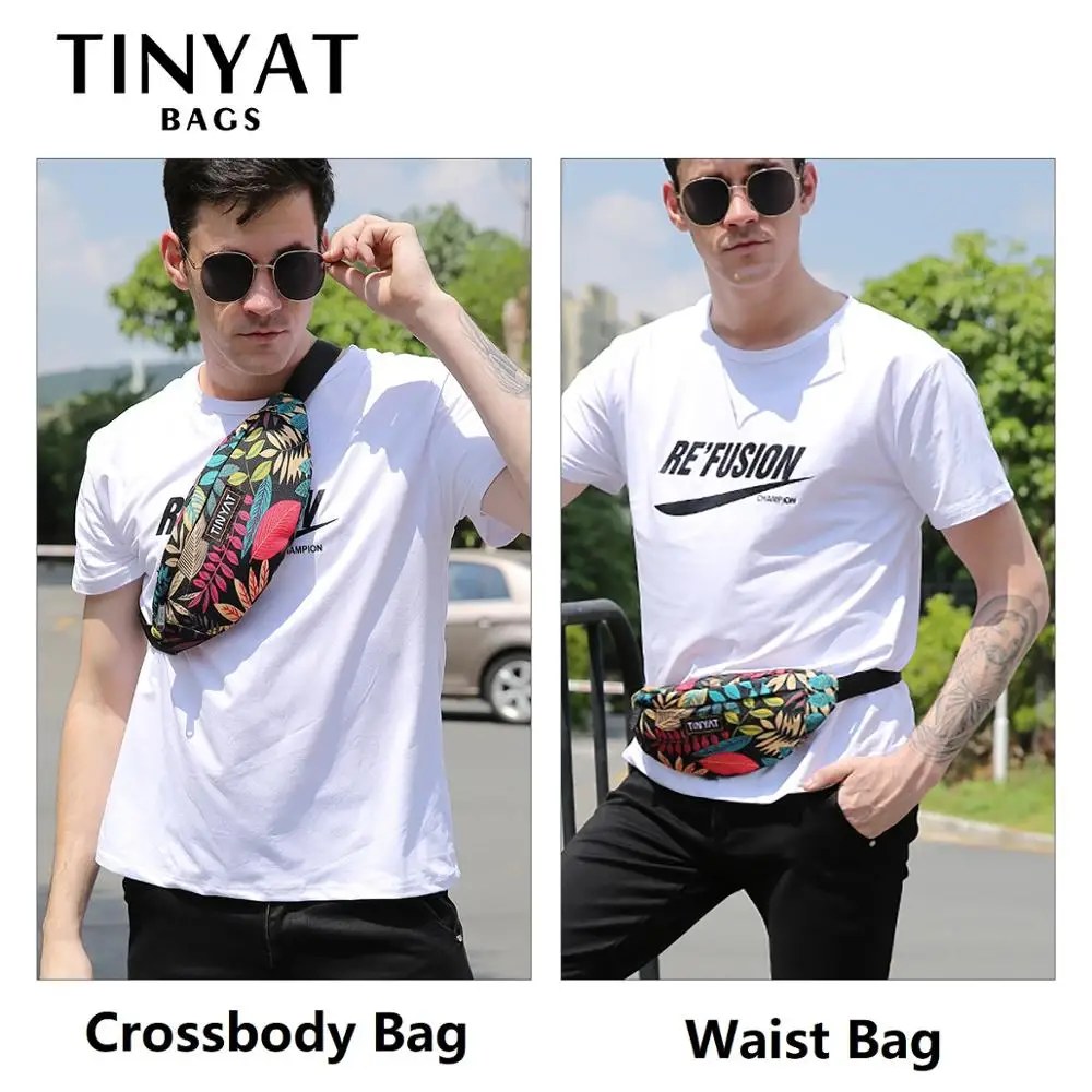 TINYAT дорожная поясная сумка с принтом листьев для мужчин и женщин, модная повседневная мужская поясная сумка, женская сумка с банановым прин... (art.: 3a35c68fcf2) - 3a35c68fcf2