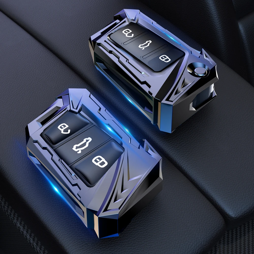 

Zinc Alloy Car Key Case For VW Volkswagen Skoda Superb Magotan Passat B8 A7 Golf Smart Remote Cover Keychain Bag Accessories
